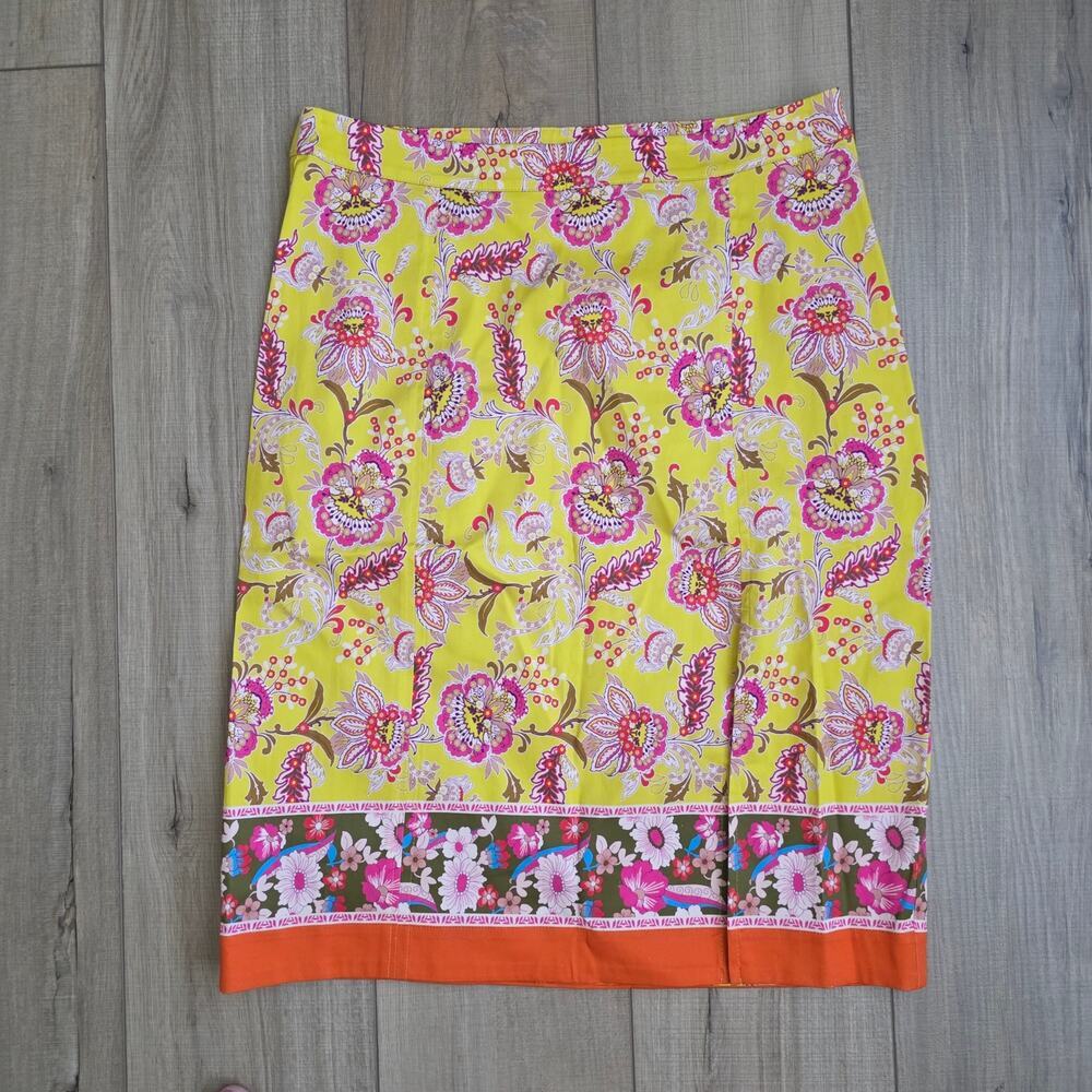 Anthropologie Maeve Paisley Yellow High Waist Slit Skirt Only Women Sz 10 NWT - Picture 6 of 13